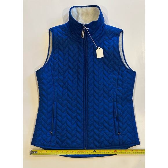 Women’s Nautica Sleeveless Vest With Wool Lining Size Medium Royal Blue - Picture 8 of 9